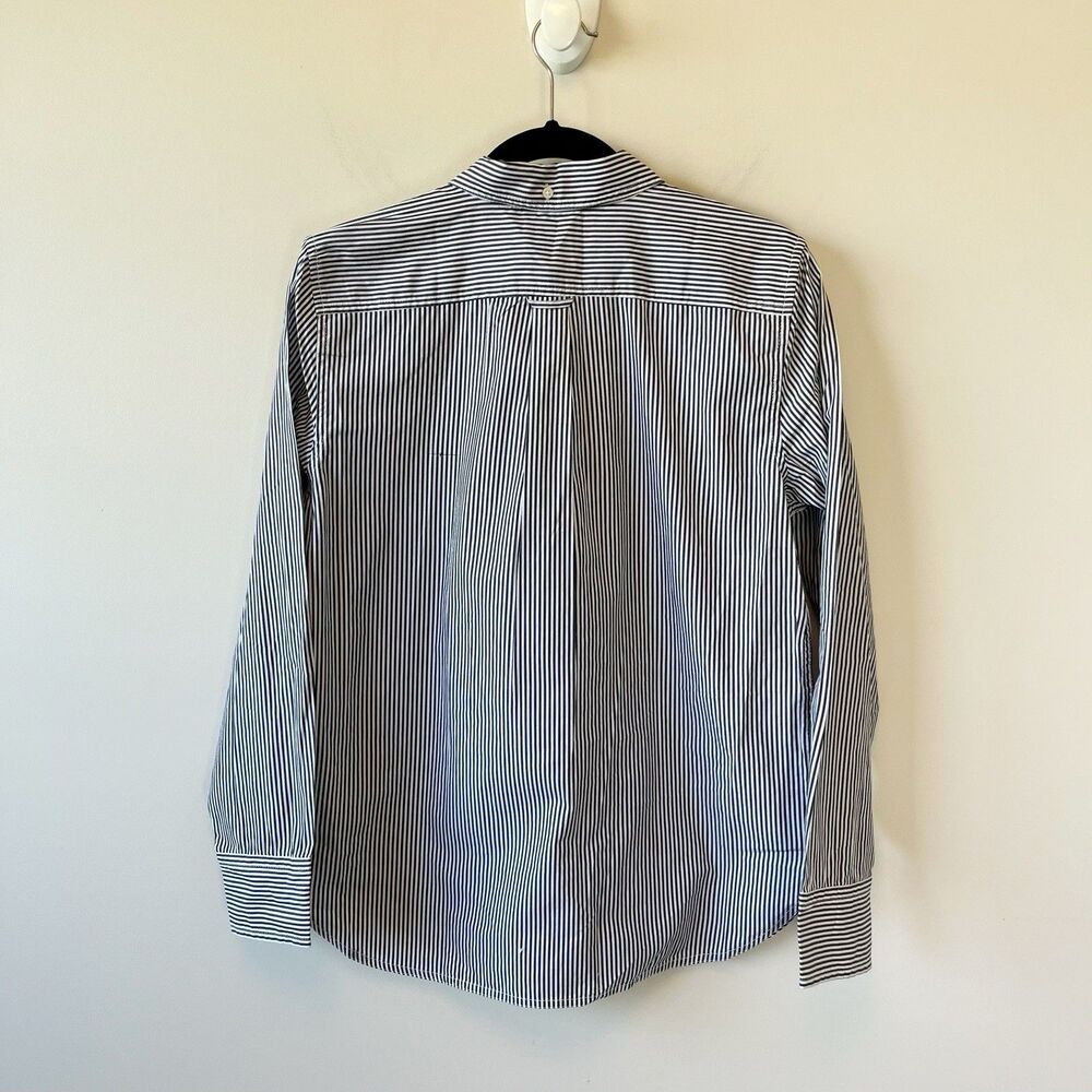 J.Crew Classic Fit Cotton Button Down Poplin Shirt Striped Black White Sz 6 NWTs - Picture 4 of 9